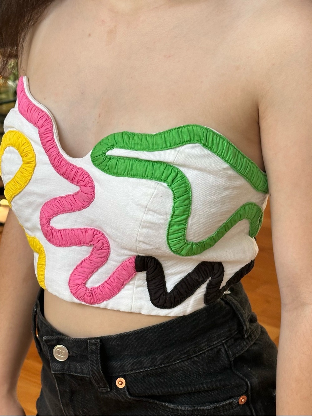 Mara Hoffman Halona crop strapless top/bustier multicolor